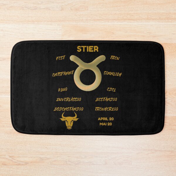 Item preview, Stier Zodiac Sign Astrology Symbol Horoscope - Metallic Gold & Black (German Version) designed and sold by ZODIARA.