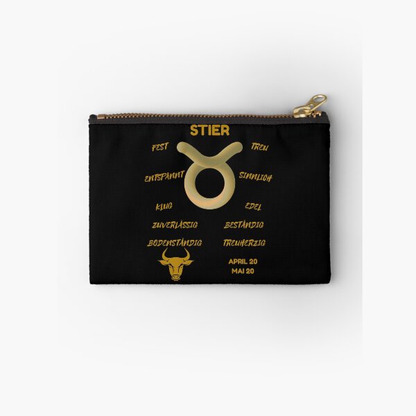 Item preview, Stier Zodiac Sign Astrology Symbol Horoscope - Metallic Gold & Black (German Version) designed and sold by ZODIARA.