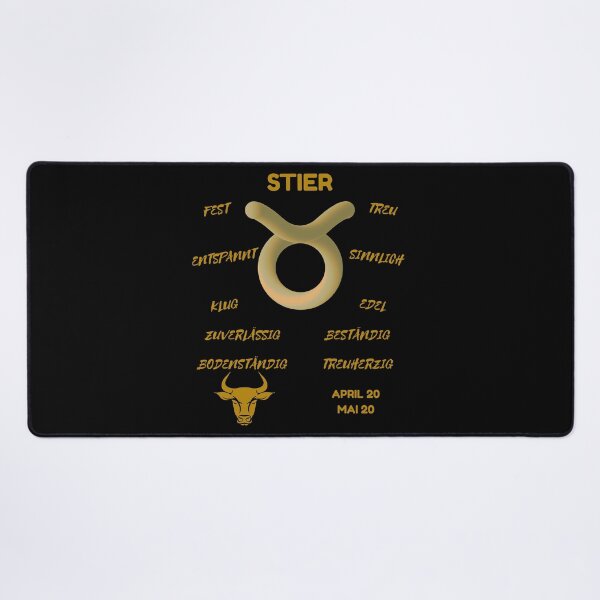 Item preview, Stier Zodiac Sign Astrology Symbol Horoscope - Metallic Gold & Black (German Version) designed and sold by ZODIARA.