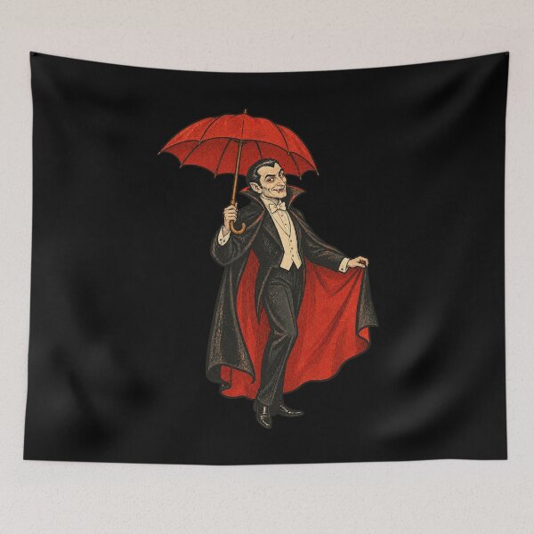 Item preview, Vintage Vampire Red Umbrella designed and sold by Pandaburba.
