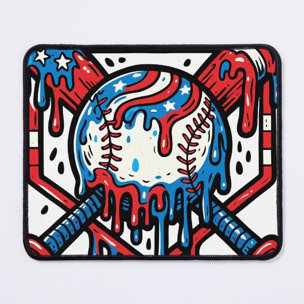 Item preview, USA Flag Baseball Drip Crossed Bats American 4th of July Sports Graphic designed and sold by CHariliha-ka.