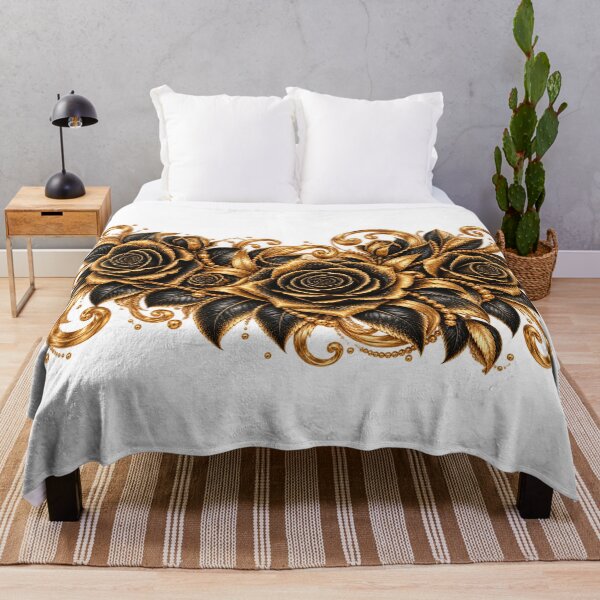 Item preview, Luxury Black & Gold Rose Baroque Ornament designed and sold by Inrastylish888.