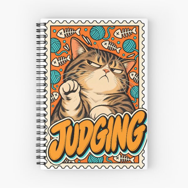 Item preview, Judgemental Cat illustration designed and sold by WhimsyPeachCo.