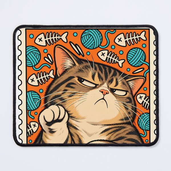 Item preview, Judgemental Cat illustration designed and sold by WhimsyPeachCo.