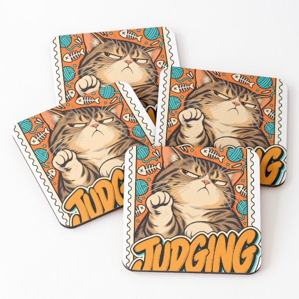 Item preview, Judgemental Cat illustration designed and sold by WhimsyPeachCo.