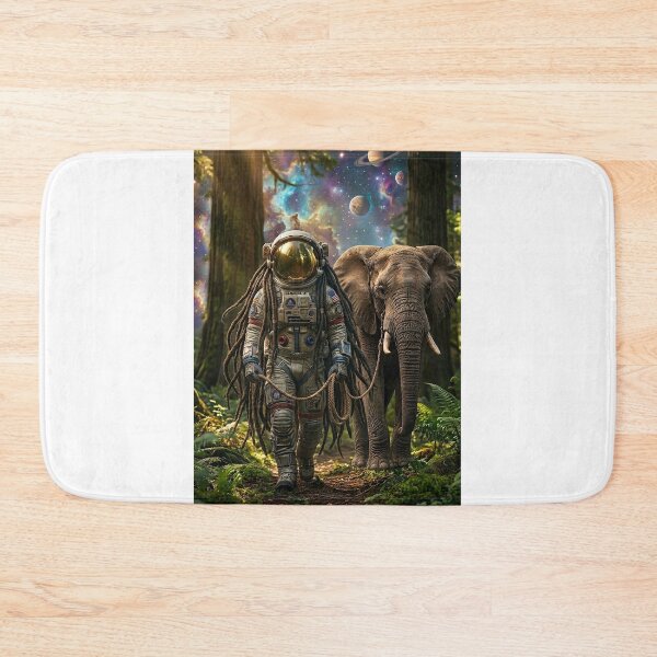 Item preview, Dreadlock Astronaut Walking Elephant  in Cosmic Forest designed and sold by Rain-Road.