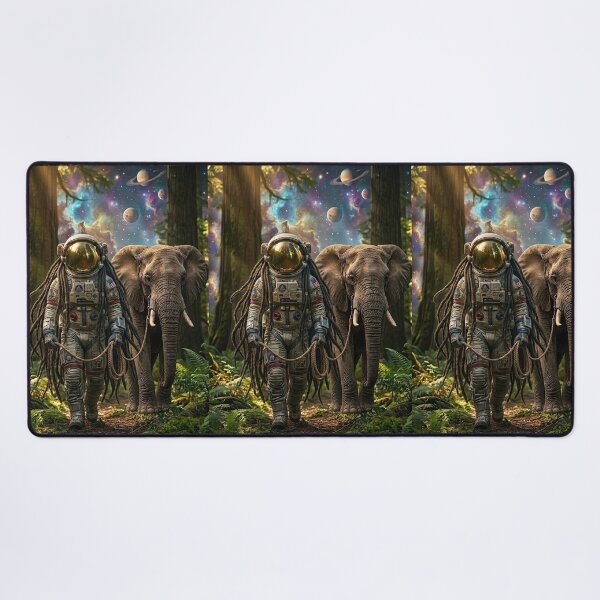 Item preview, Dreadlock Astronaut Walking Elephant  in Cosmic Forest designed and sold by Rain-Road.