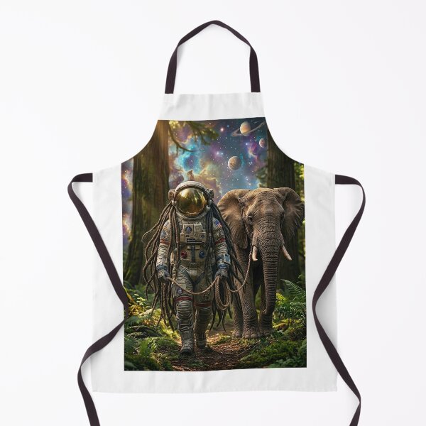 Item preview, Dreadlock Astronaut Walking Elephant in Cosmic Forest designed and sold by Rain-Road.