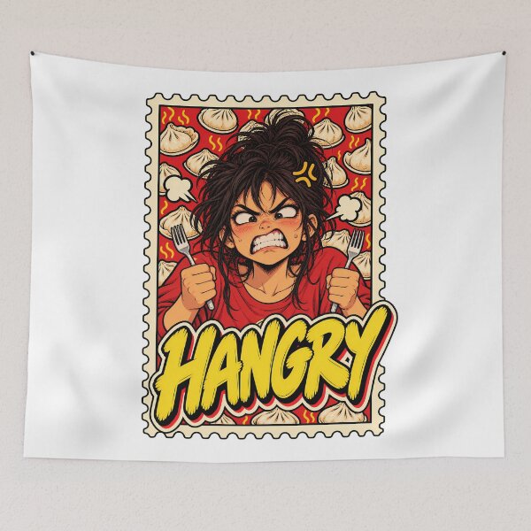Item preview, Hangry illustration designed and sold by WhimsyPeachCo.