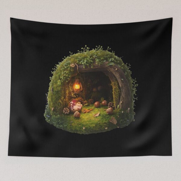 Item preview, Cozy Enchanted Burrow Moss Lantern Crystals Dark Cottagecore designed and sold by Youram.