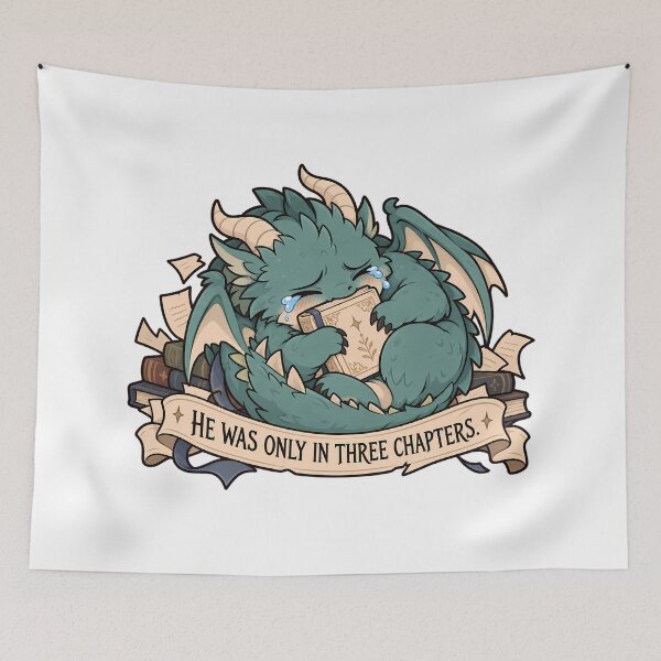 Item preview, Dragon loving books  designed and sold by WhimsyPeachCo.