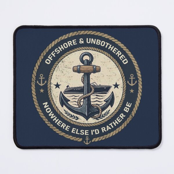 Item preview, Offshore & Unbothered Vintage Nautical Anchor Boating Design designed and sold by FineImpressions.