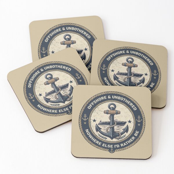 Item preview, Offshore & Unbothered Vintage Nautical Anchor Boating Design designed and sold by FineImpressions.