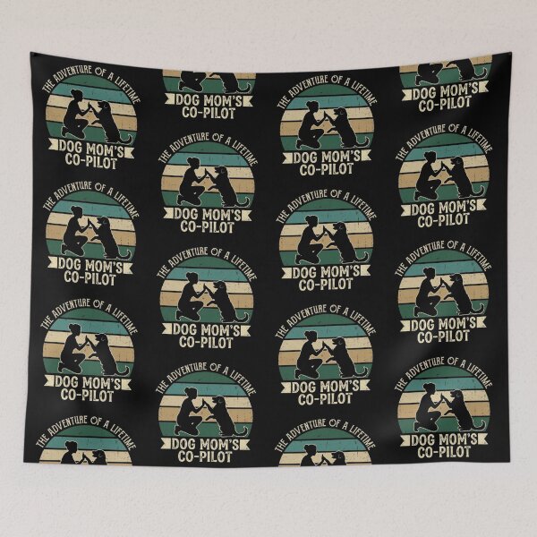 Item preview, Dog Mom's Co-Pilot The Adventure of a Lifetime | Retro Dog Mom Sunset designed and sold by Dogandesighn.