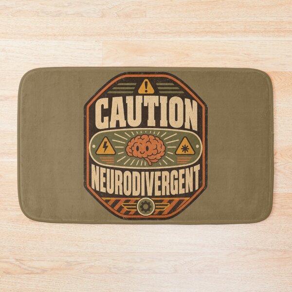 Item preview, Caution Neurodivergent Retro Warning Sign Design – Funny Brain Humor Graphic designed and sold by lenalenspod.