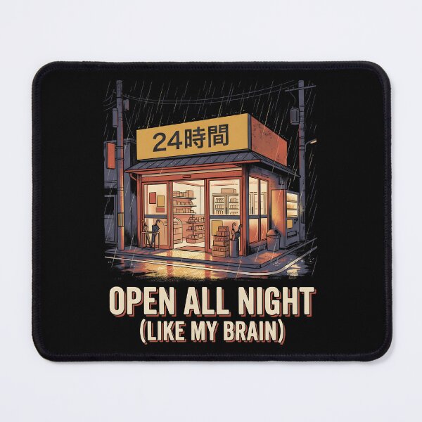 Item preview, Japanese Convenience Store Night - Open All Night Like My Brain designed and sold by Gentle Glitch.