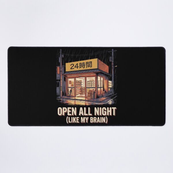 Item preview, Japanese Convenience Store Night - Open All Night Like My Brain designed and sold by Gentle Glitch.