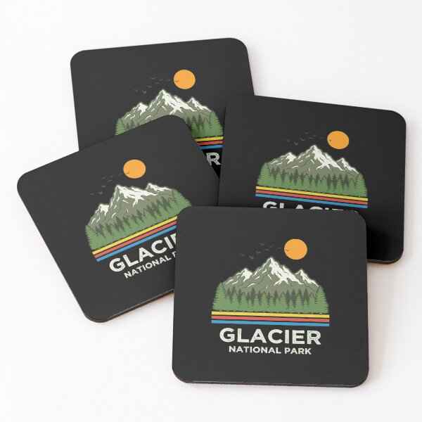 Item preview, Glacier National Park Vintage Mountain Sunset Retro Hiking Adventure designed and sold by YOUNG DREAM STORE.