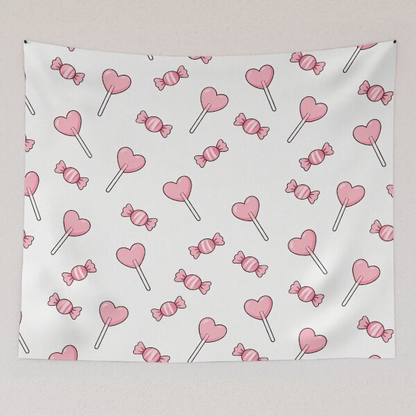 Item preview, Pink Heart Lollipop Sweet Candy Pattern designed and sold by Luv4tete.