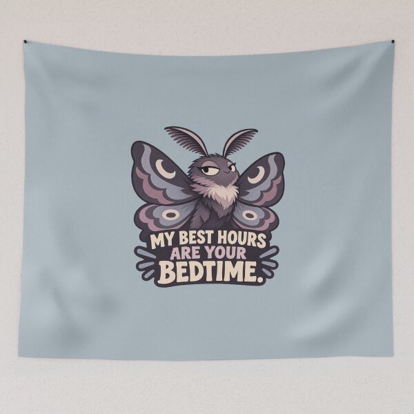 Item preview, Night Moth My Best Hours Are Your Bedtime designed and sold by QuietNovaShop.