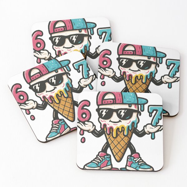 Item preview, Cool Ice Cream Cone Mascot Number 67 Drip Retro Streetwear Sneakers designed and sold by CHariliha-ka.