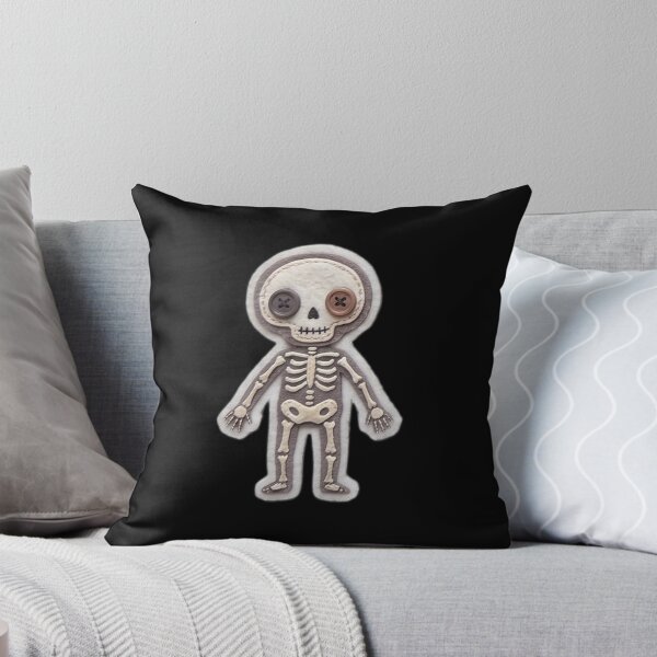 Item preview, Cute Felt Skeleton Stitched Halloween Patch Art designed and sold by KPT Art & Design.