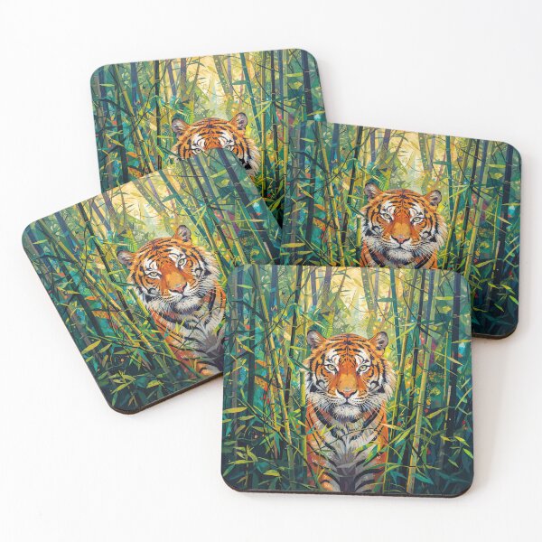 Artikelvorschau, Bengal Tiger Portrait In Bamboo Jungle entworfen und verkauft von Home Decor Art.