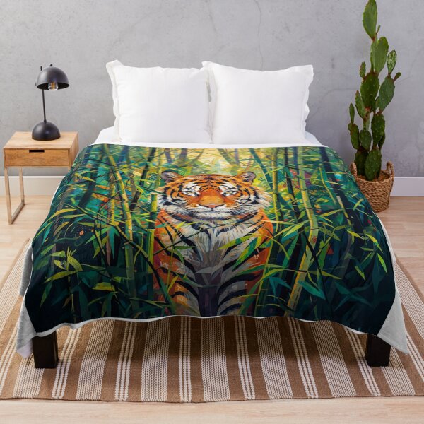 Item preview, Bengal Tiger Portrait In Bamboo Jungle designed and sold by Home Decor Art.