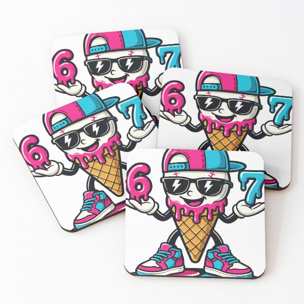 Item preview, Cool Ice Cream Cone Mascot Number 67 Drip Retro Streetwear Sneakers designed and sold by CHariliha-ka.