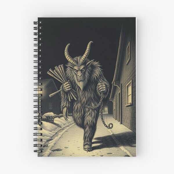 Item preview, Krampus in the Village Lane, Gothic Christmas designed and sold by GildedFolio.