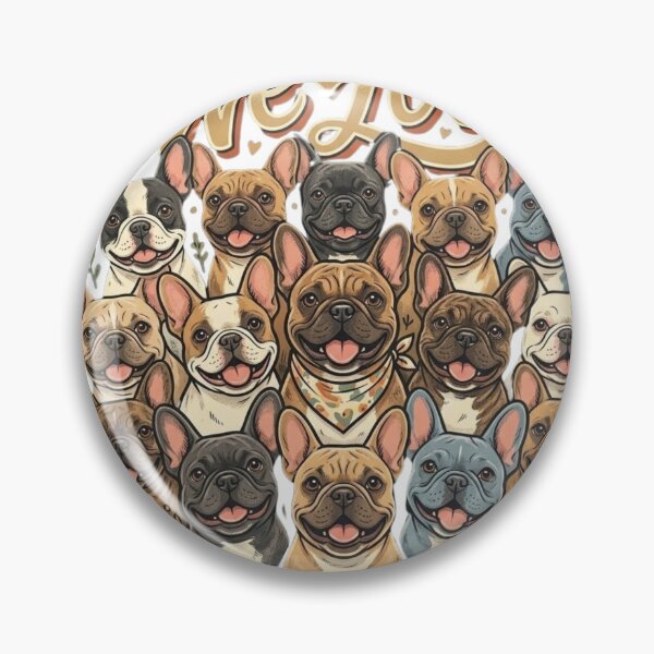 Item preview, We Love Frenchies - Retro French Bulldog Illustration designed and sold by Retro Hound Co..
