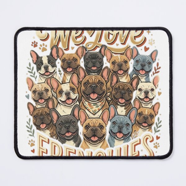 Item preview, We Love Frenchies - Retro French Bulldog Illustration designed and sold by Retro Hound Co..