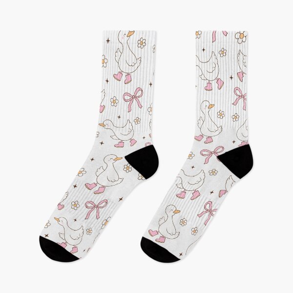 Item preview, White Goose Pink Boots Bow Daisy Pattern designed and sold by Luv4tete.