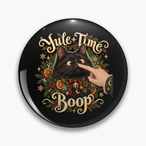 Item preview, Yule Time Boop – Cute Black Cat Winter Solstice Design designed and sold by Fairy Dust Hollow.