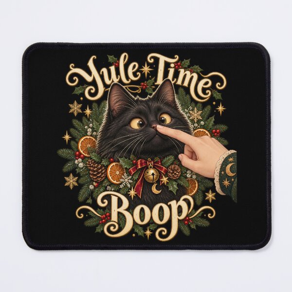 Item preview, Yule Time Boop – Cute Black Cat Winter Solstice Design designed and sold by Fairy Dust Hollow.