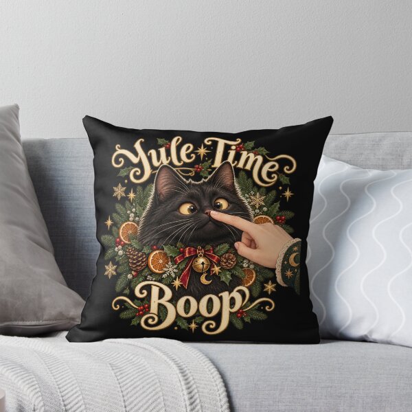 Item preview, Yule Time Boop – Cute Black Cat Winter Solstice Design designed and sold by Fairy Dust Hollow.
