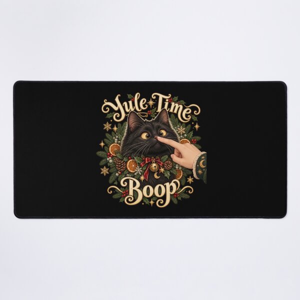 Item preview, Yule Time Boop – Cute Black Cat Winter Solstice Design designed and sold by Fairy Dust Hollow.