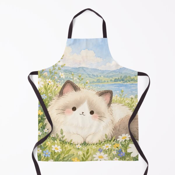 Item preview, Ragdoll Cat Resting in a Daisy Meadow Beside a Blue Lake designed and sold by AshiraCreations.