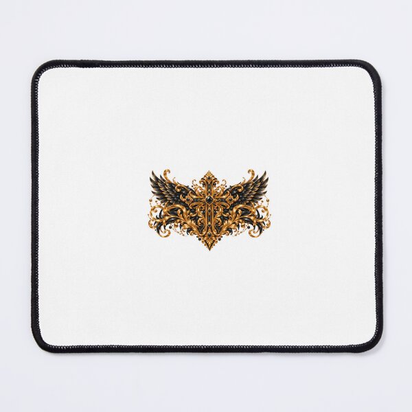 Item preview, Luxury Black & Gold Winged Cross designed and sold by Inrastylish888.