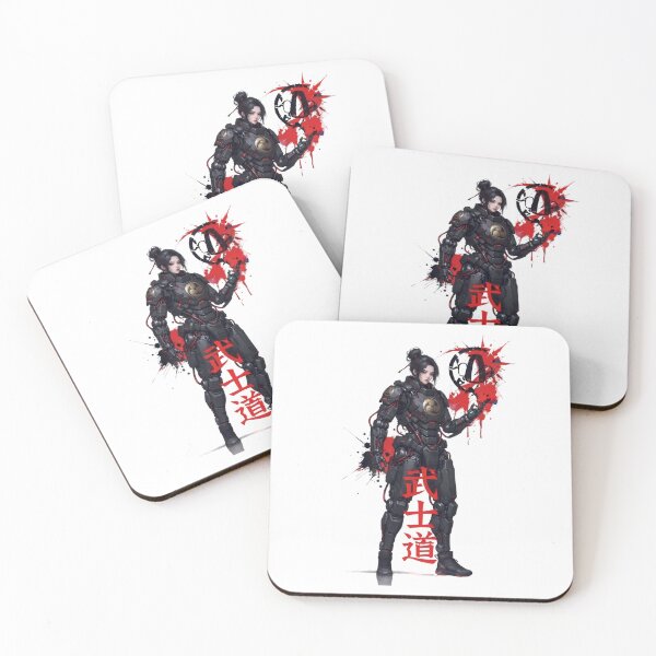 Item preview, Cyberpunk Samurai Female Warrior Red Kanji designed and sold by Alexdreamerart.