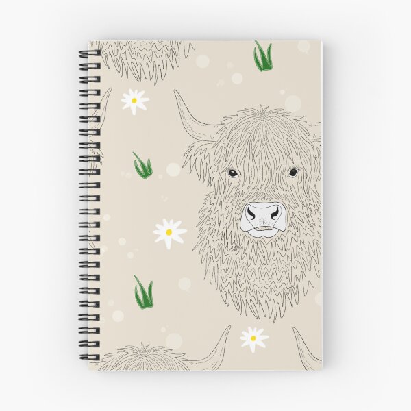 Item preview, Playful Highland Cow and Daisy Pattern – Cute Floral Farm Animal Design designed and sold by zvbillustration.
