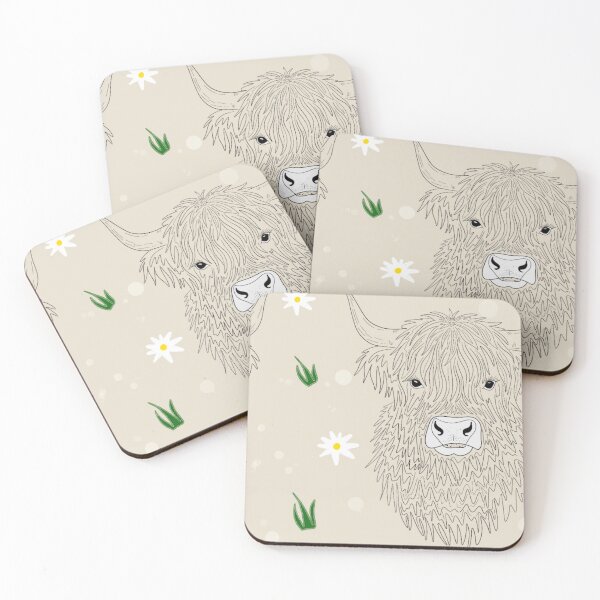 Item preview, Playful Highland Cow and Daisy Pattern – Cute Floral Farm Animal Design designed and sold by zvbillustration.
