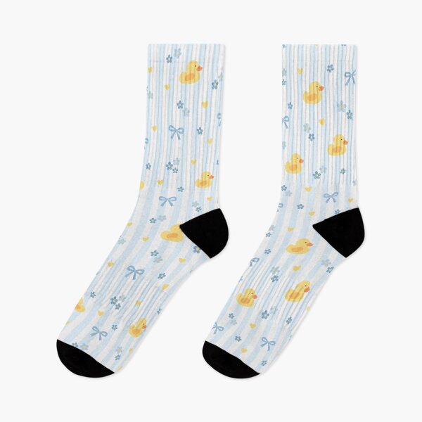 Item preview, Rubber Duck Blue Stripe Flower Bow Pattern designed and sold by Luv4tete.