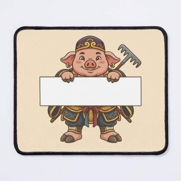 Item preview, Cute Zhu Bajie Holding Blank Sign - Journey to the West Pigsy Character designed and sold by PetalsPaws.
