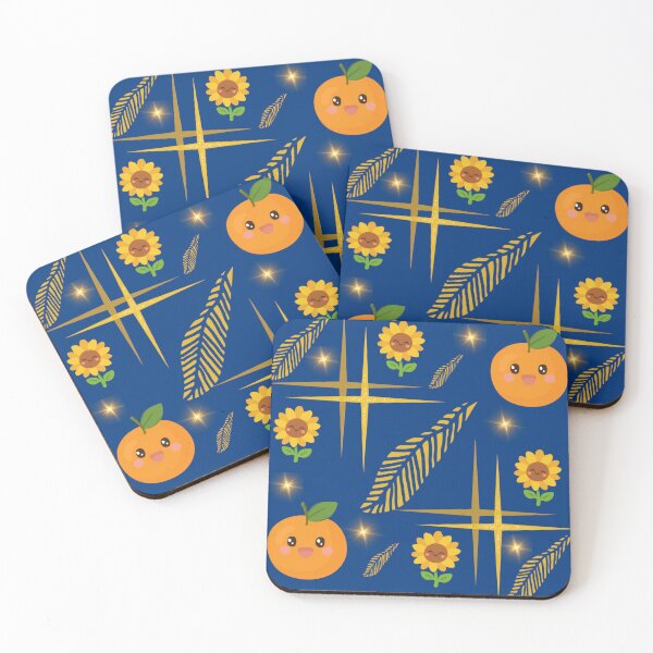 Item preview, Cute Kawaii Orange Sunflower Pattern designed and sold by Azurart2.