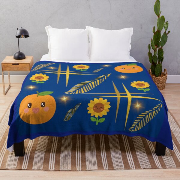 Item preview, Cute Kawaii Orange Sunflower Pattern designed and sold by Azurart2.