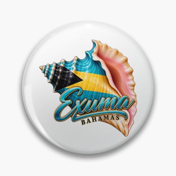 Item preview, This is a design for Exuma in the Bahamas on a conch shell and Bahamas flag designed and sold by RBBeachDesigns.