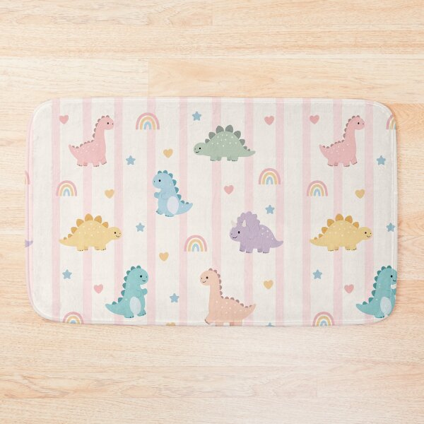 Item preview, Pastel Dinosaur Rainbow Pink Stripe Pattern designed and sold by Luv4tete.