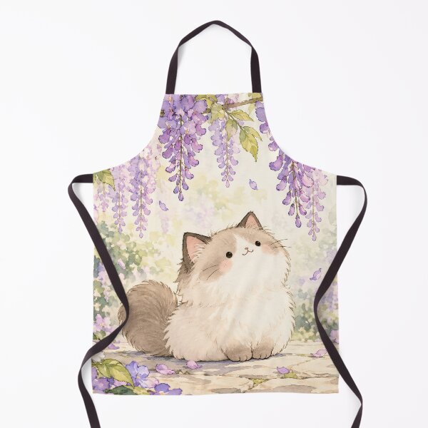 Item preview, Ragdoll Cat Beneath Purple Wisteria in a Cottage Garden designed and sold by AshiraCreations.