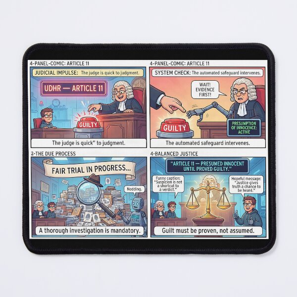 Item preview, Article 11 comic: Upholding justice and due process designed and sold by Mianku | Für das Leben.